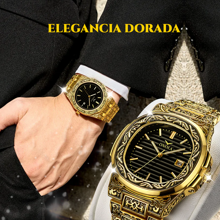 💥 EDICIÓN LIMITADA❗️  | Reloj retro de lujo de acero inoxidable dorado