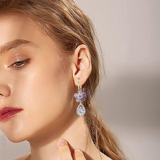 🔥 OFERTA EXCLUSIVA | Flower™ Pendientes de flores de cristal nuevos de lujo para mujer