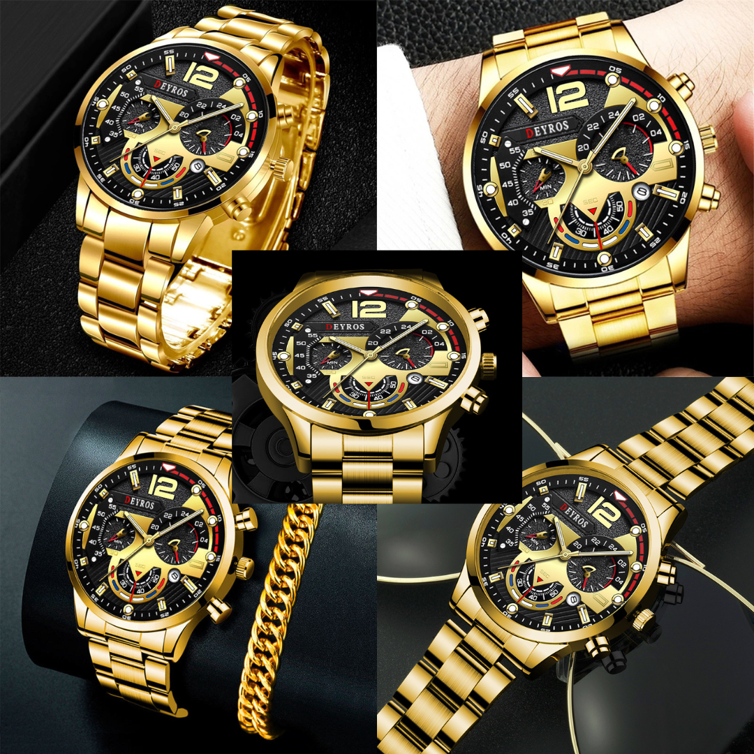 💥 Edición Limitada ⚜️ | Dial™ Elegante reloj de oro para prestigio