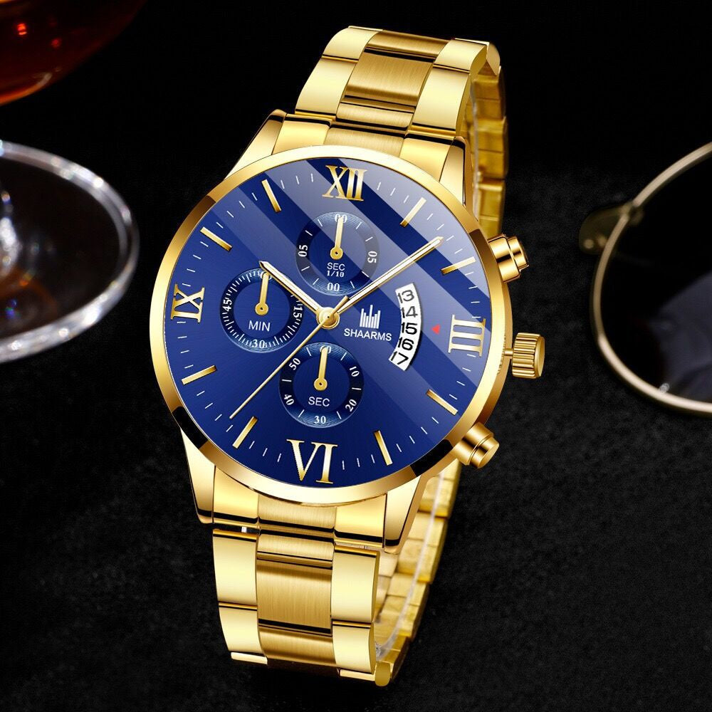 LANZAMIENTO EXCLUSIVO | Reloj de Negocios Dorado de 2 Piezas y Pulsera Para el Lujo 💎