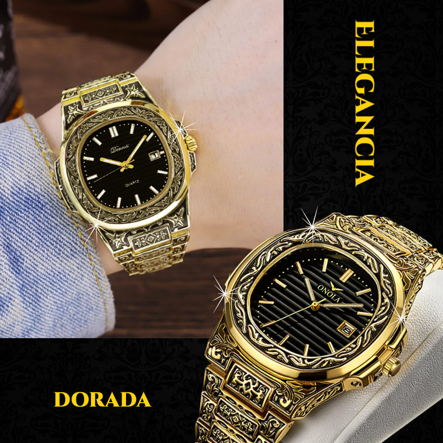 💥 EDICIÓN LIMITADA❗️  | Reloj retro de lujo de acero inoxidable dorado